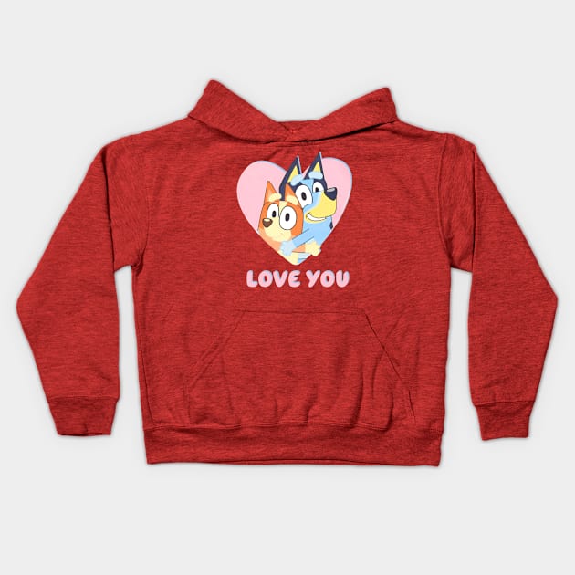 LOVE YOU Kids Hoodie by artdrawingshop